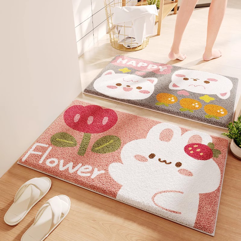 厕所浴室地垫米娜春天仿羊绒卡通