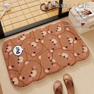 四季短毛绒浴室吸水地垫卫生间卡通地毯耐脏防滑厕所速干卫浴脚垫