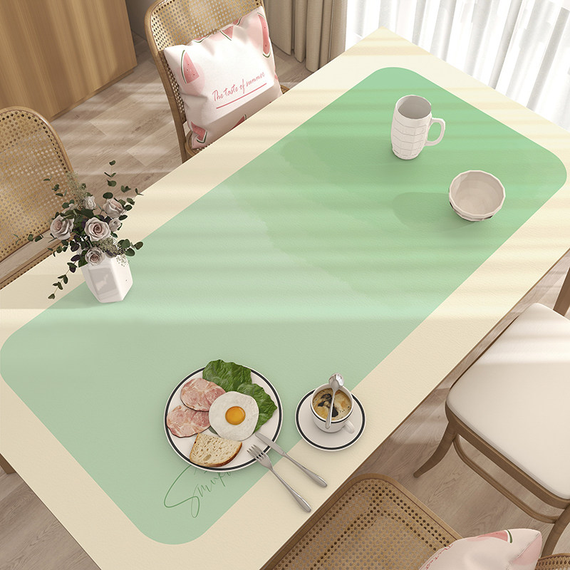 糖果色皮革桌布防水防油免洗防烫pvc氛围感餐桌垫茶几台布电视柜