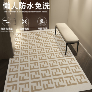 高级感皮革pvc入户门地垫防水防滑免洗可裁剪防潮加厚进门口脚垫