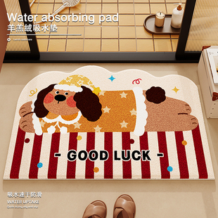 透气吸水浴室地垫仿羊绒地毯2025毛绒卫生间防滑垫厕所门口脚垫子
