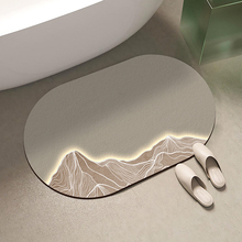 新中式3D立体感硅藻泥软地垫卫生间浴室吸水防滑速干脚垫厕所门口