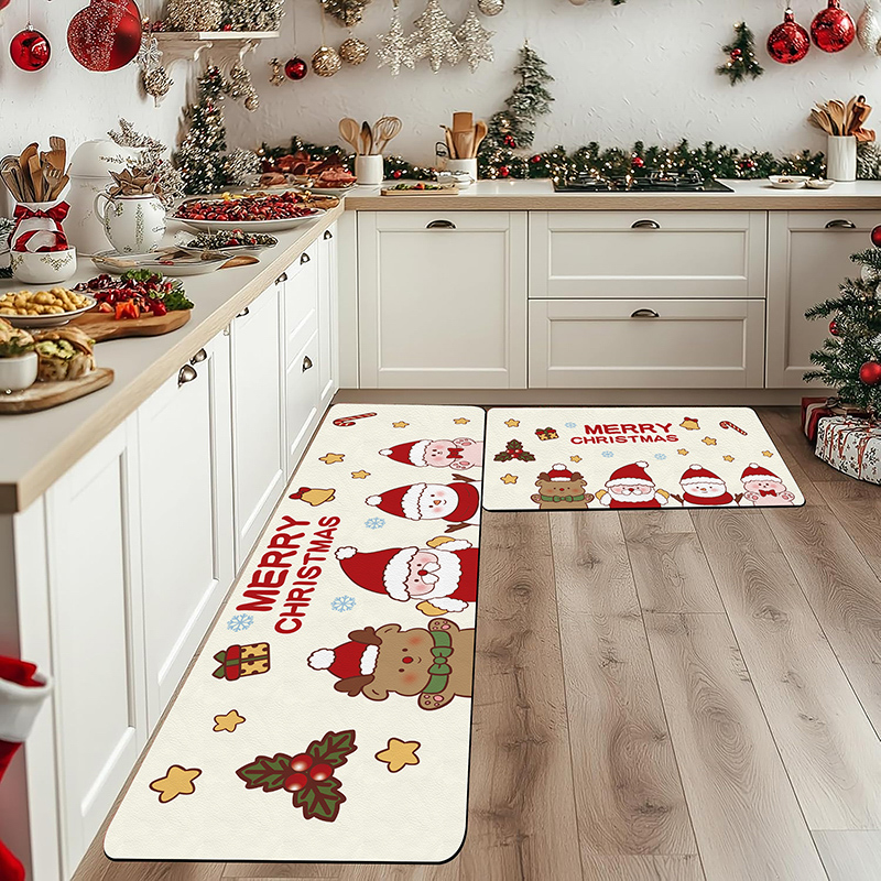 圣诞厨房软硅藻泥地垫吸水防滑