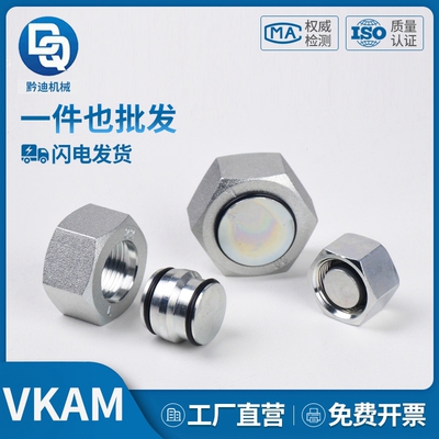 派克标准EO 24°锥密封DKO旋转螺母公制碳钢液压VKAM管端堵头
