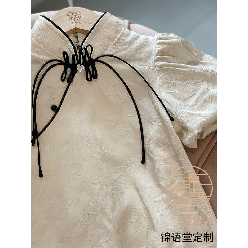 按尺寸定做款手工女童新中式连衣裙中国风旗袍裙量身定制