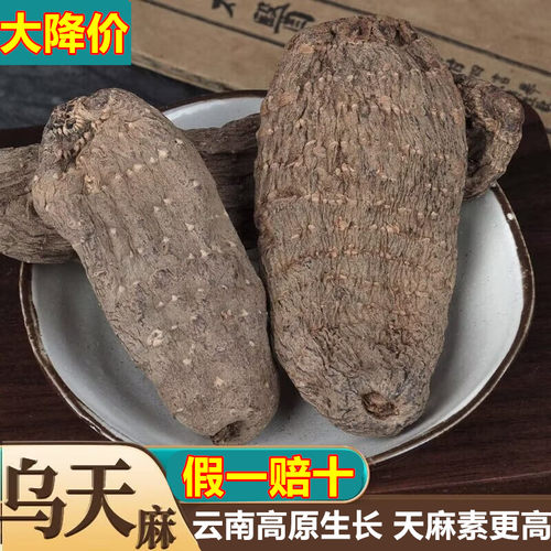 乌天麻干货500g云南老天麻非野生乌天麻粉切乌天麻片头晕头疼中药