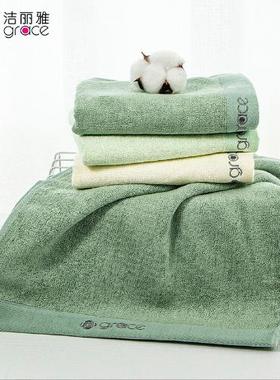 3/10条 洁丽雅竹纤维深绿色毛巾成人洗脸巾纯色柔软舒适耐脏72x34