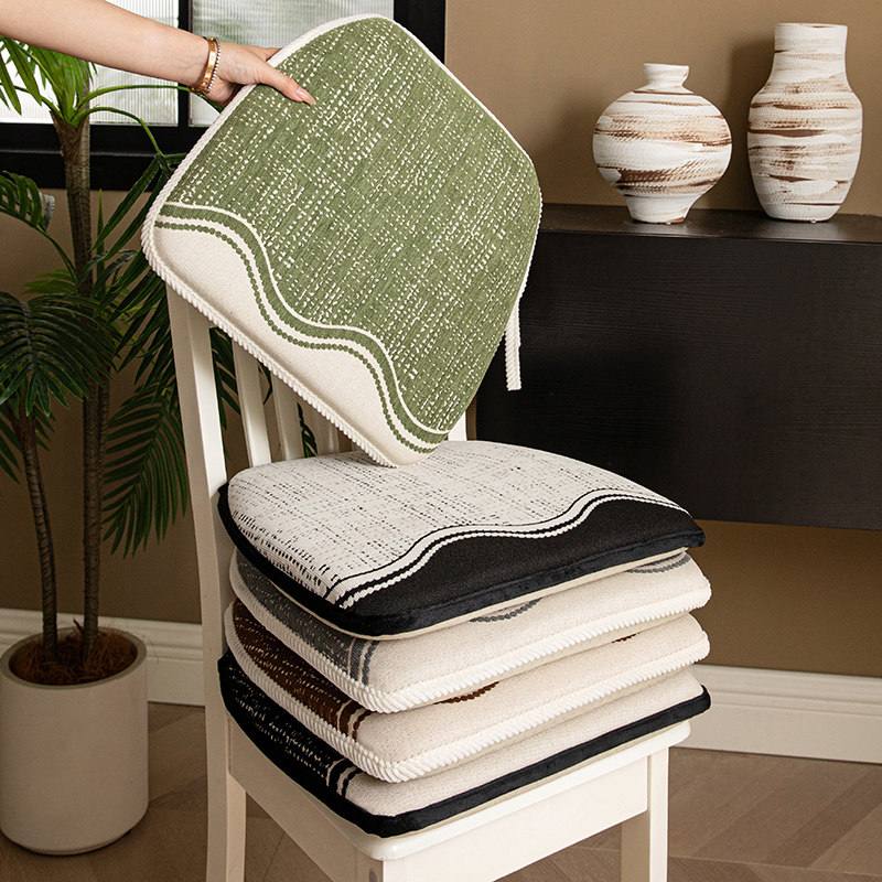 雪尼尔坐垫加厚马蹄形椅子垫座垫