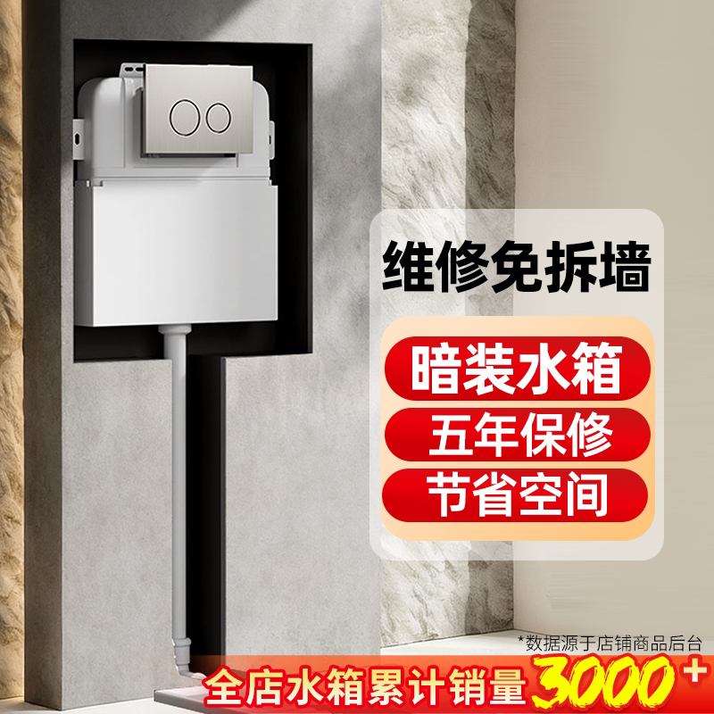 隐藏式大冲力水箱嵌入式蹲坑便池暗藏式墙排式蹲便器入墙式冲水箱