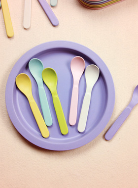 桔子Kerr可爱竹纤维韩式宝宝辅食叉勺儿童餐具婴儿长柄家用吃饭勺