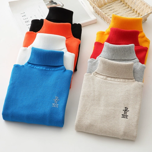 Детский свитер для мальчиков, флисовый лонгслив, шерстяной шарф, коллекция 2023, подходит для подростков