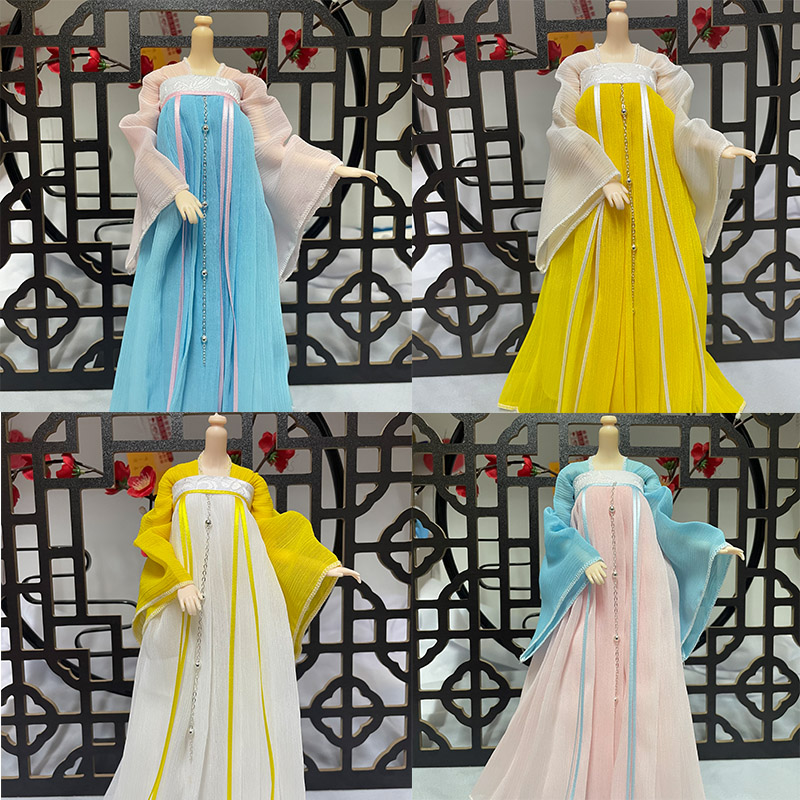 原创30厘米六分bjd兵人可儿胖娃ob27古风粉紫青蓝仙子娃娃衣服