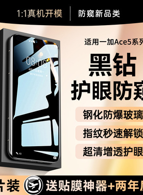 X-Race【钢化防窥】适用一加ace5钢化膜新款一加ace5pro手机膜ace3/2防窥膜oneplus贴膜1+13防偷窥保护12/11