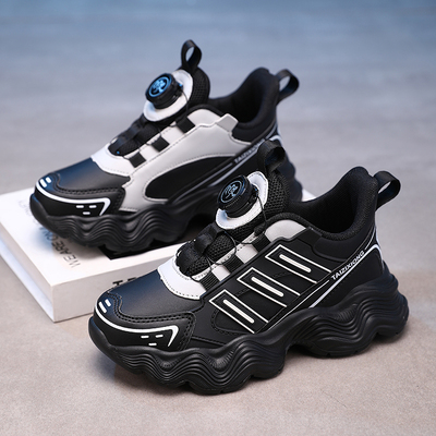 ABC IM儿童鞋子男童运动鞋皮面防水春秋新款冬季中大童防滑跑步鞋