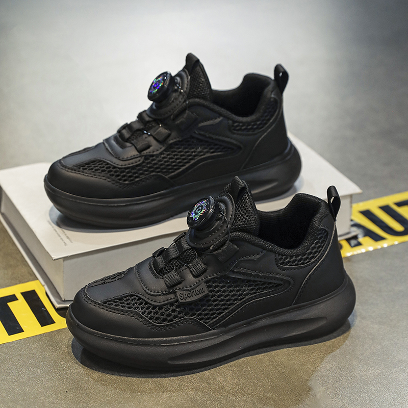 ABC IM儿童鞋子男童运动鞋黑色女童小白鞋夏季款跑步鞋单网面透气