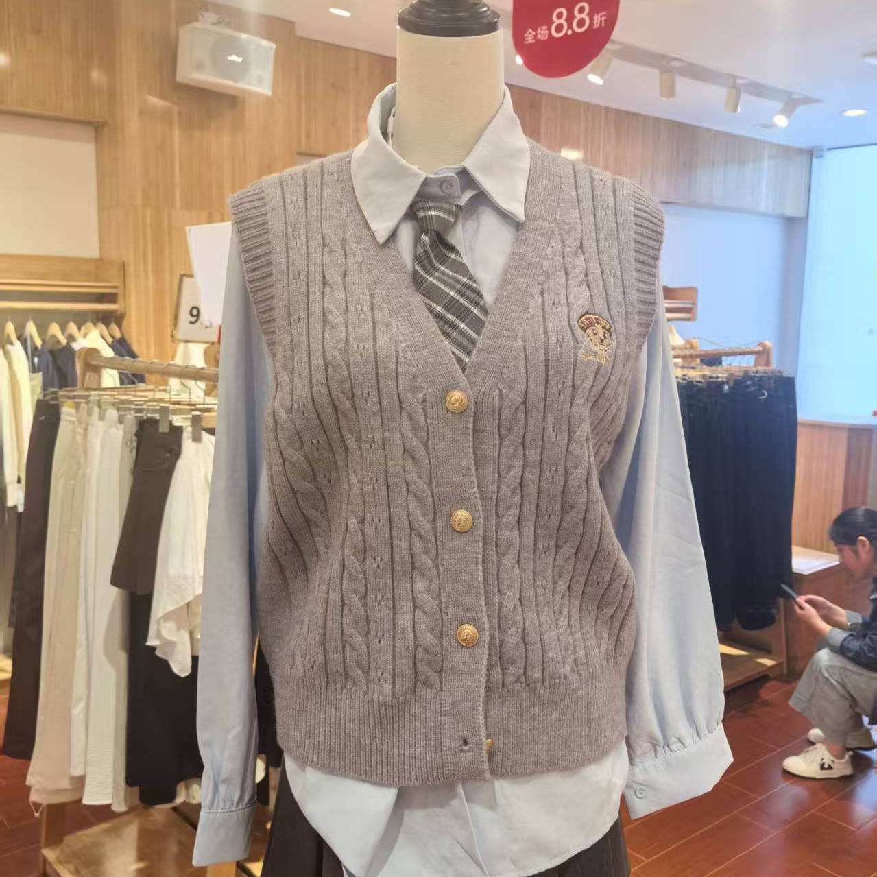 美丽穿2025新款时尚韩版休闲百搭减龄针织开衫女专柜正品学生套