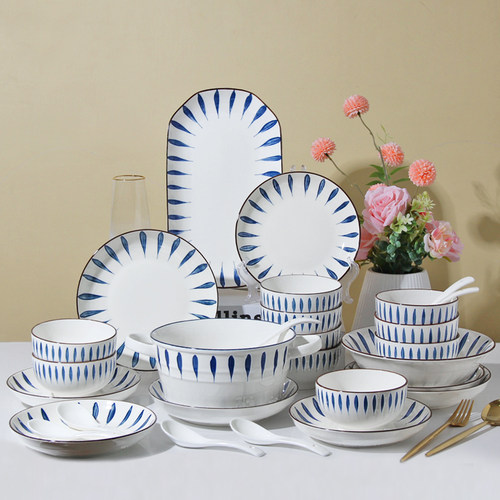 陶瓷日式风餐具吃饭组合碗碟套装