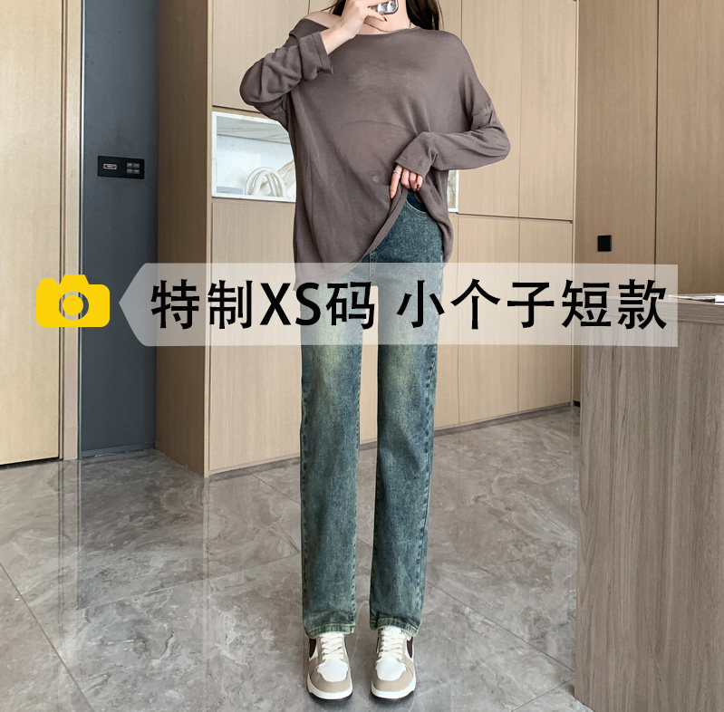 小个子直筒牛仔裤春秋