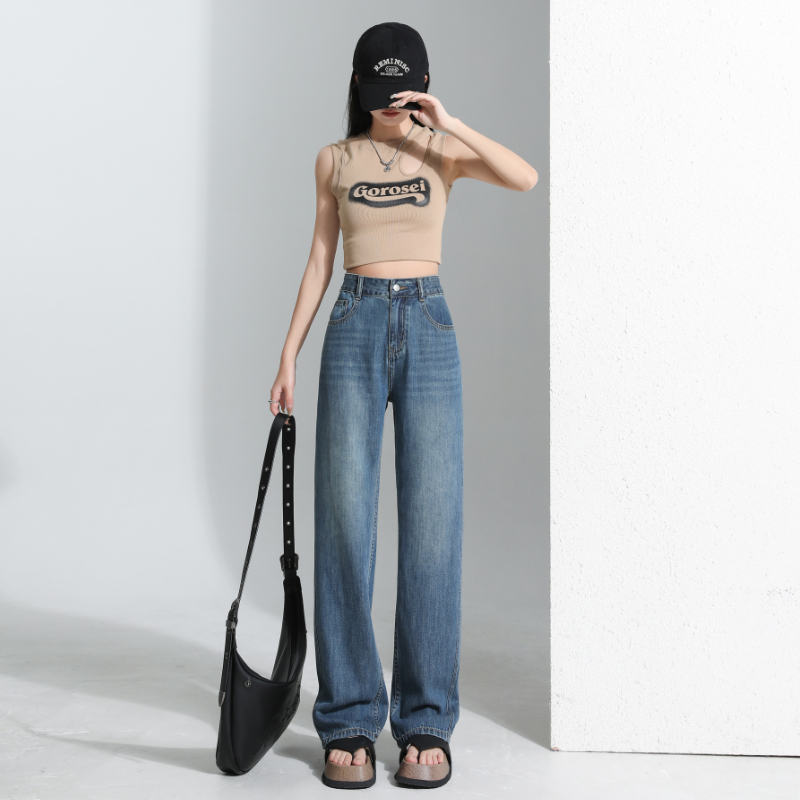 小个子复古怀旧天丝牛仔裤