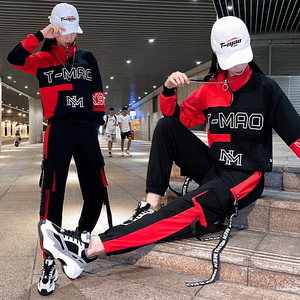曳步舞服装新款套装秋冬长袖学生加绒工装裤团体跳舞衣服运动服潮