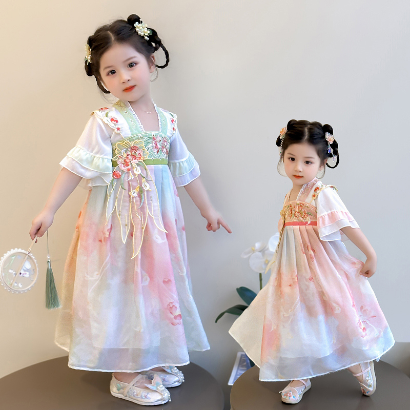女童汉服连衣裙夏装2025新款古风宝宝飘逸公主裙子超仙夏款儿童装