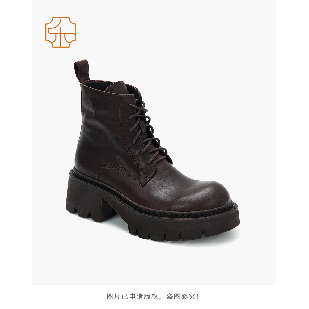【妍妍专享】系带马丁靴2110-042 （跟高6cm）正码拍，半码拍小