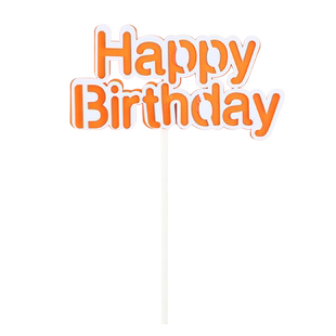 蛋糕装饰简约版马卡龙色HappyBirthday 生日HB插牌插卡插件10支