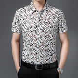 712新款男士短袖衬衫商务休闲时尚花衬衫上衣P35，男装衬衫，星座1615