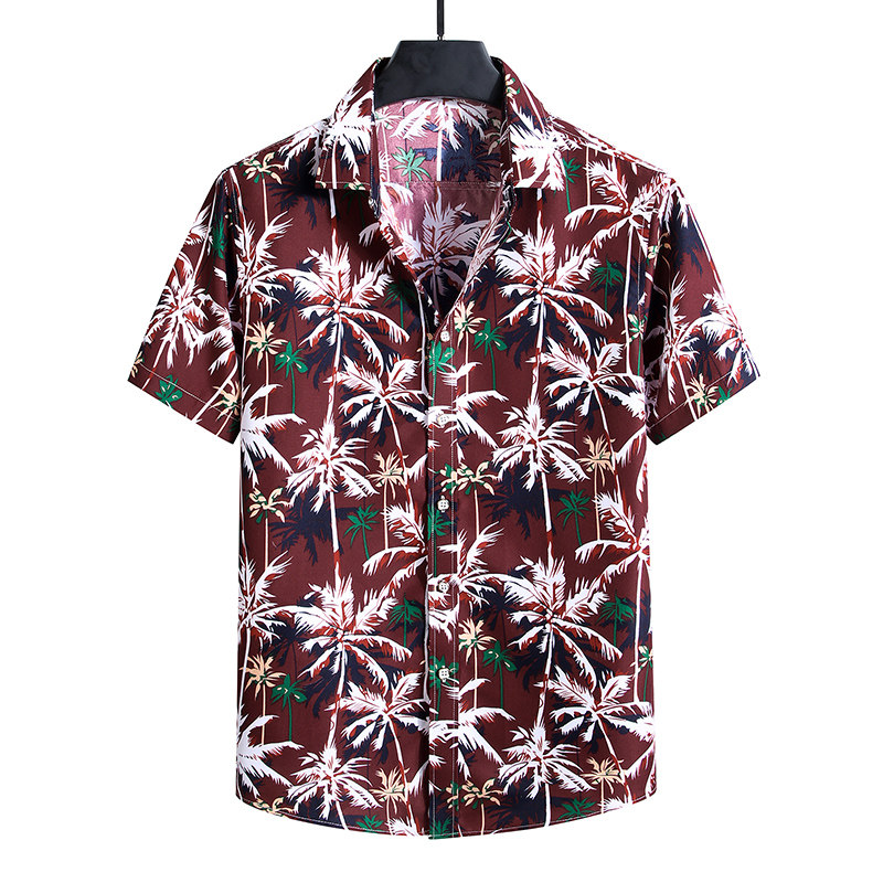 C210新款夏季男士大码印花短袖衬衫P30挂拍加两个颜色,男装衬衫,星座1615