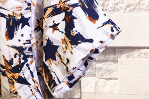 C208 夏季新款男士大码印花短袖衬衫P30 挂拍图片