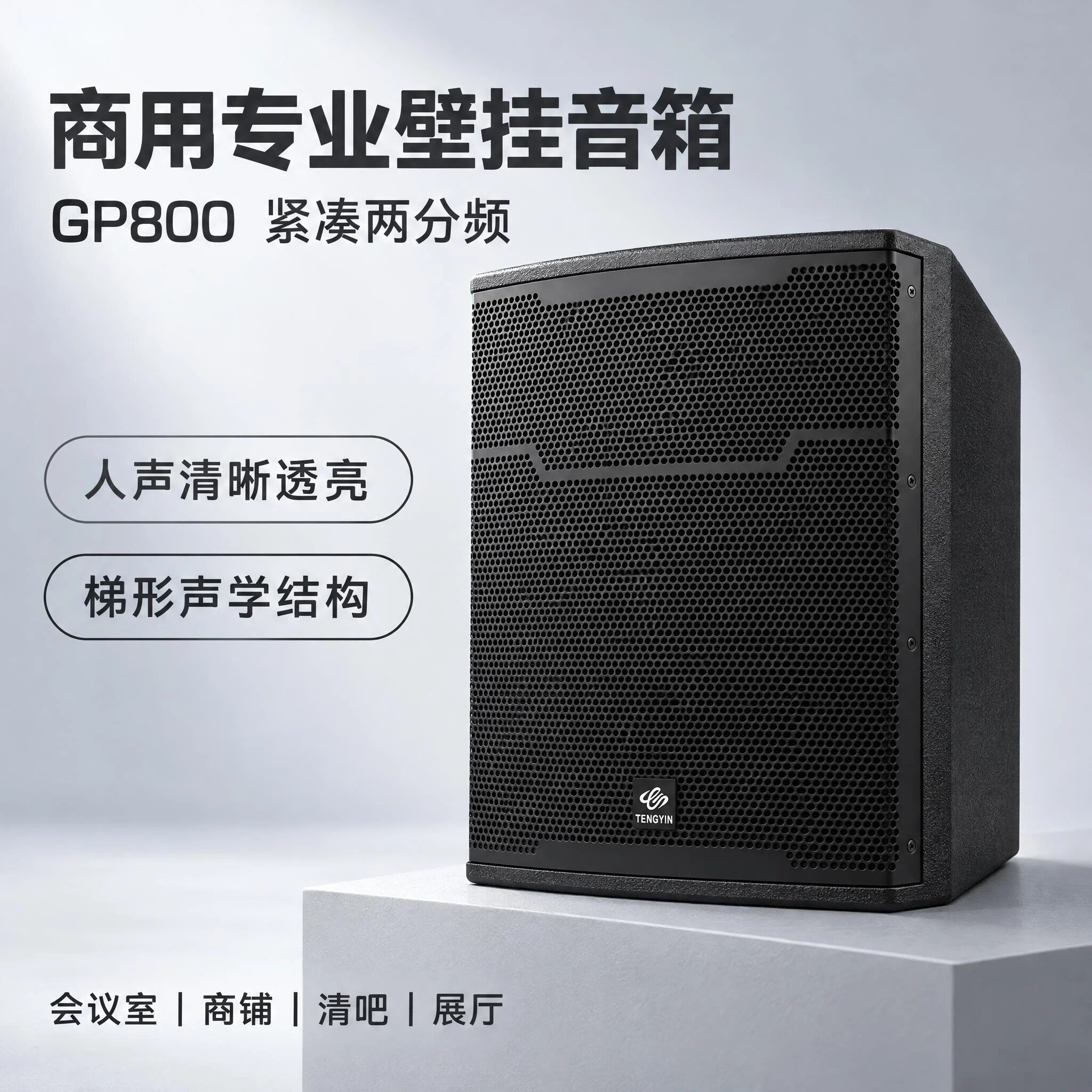 专业壁挂 两分频商用音响 会议室商铺清吧展厅背景音乐扩声音箱