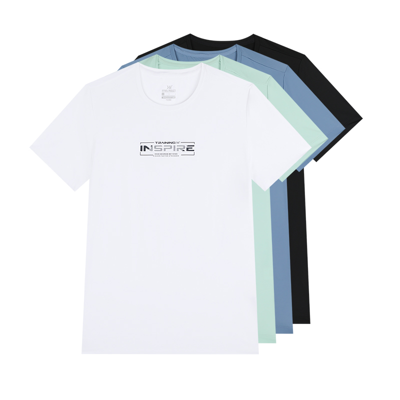 361度男子速干短袖新品2025秋时尚轻薄运动T恤衫361男士冰感上衣