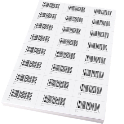 劲牌亚马逊标签贴纸24格fba商品SKU发货运输70*37mm空白内切割A4不干胶打印纸Amazon条形码24-up labels