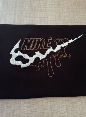 刺绣手工diy对勾奶牛t恤卫衣衣服