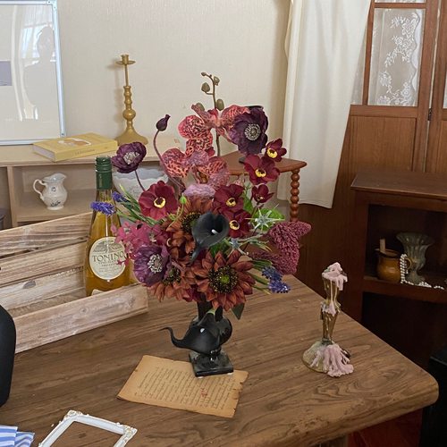 复古油画风向日葵仿真花组合花束