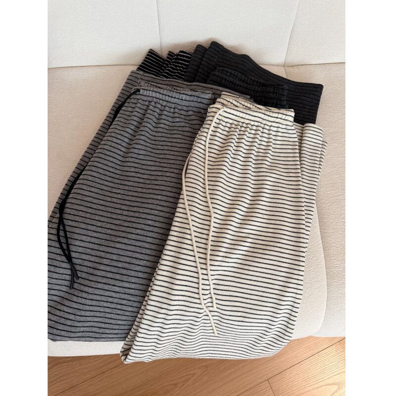 &ldquo;自由自在 条纹裤&rdquo;软糯亲肤巨显瘦！松弛感显瘦垂感条纹休闲裤