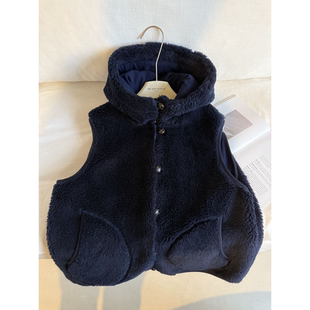 muzi 特调色颗粒绒高级感保暖奥粒绒连帽外套女 暖宝宝马甲