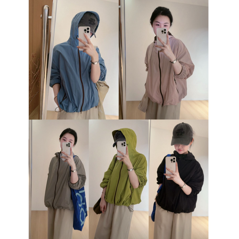 muzi“元气森林”三防黑科技~轻量感时髦防晒连帽冲锋衣外套女