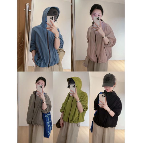 muzi“元气森林”三防黑科技~轻量感时髦防晒连帽冲锋衣外套女