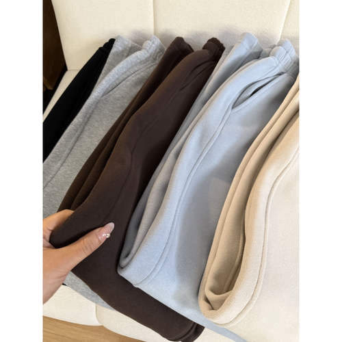muzi “过冬超暖神裤”超好穿软糯糯加绒显瘦直筒束脚抽绳卫裤