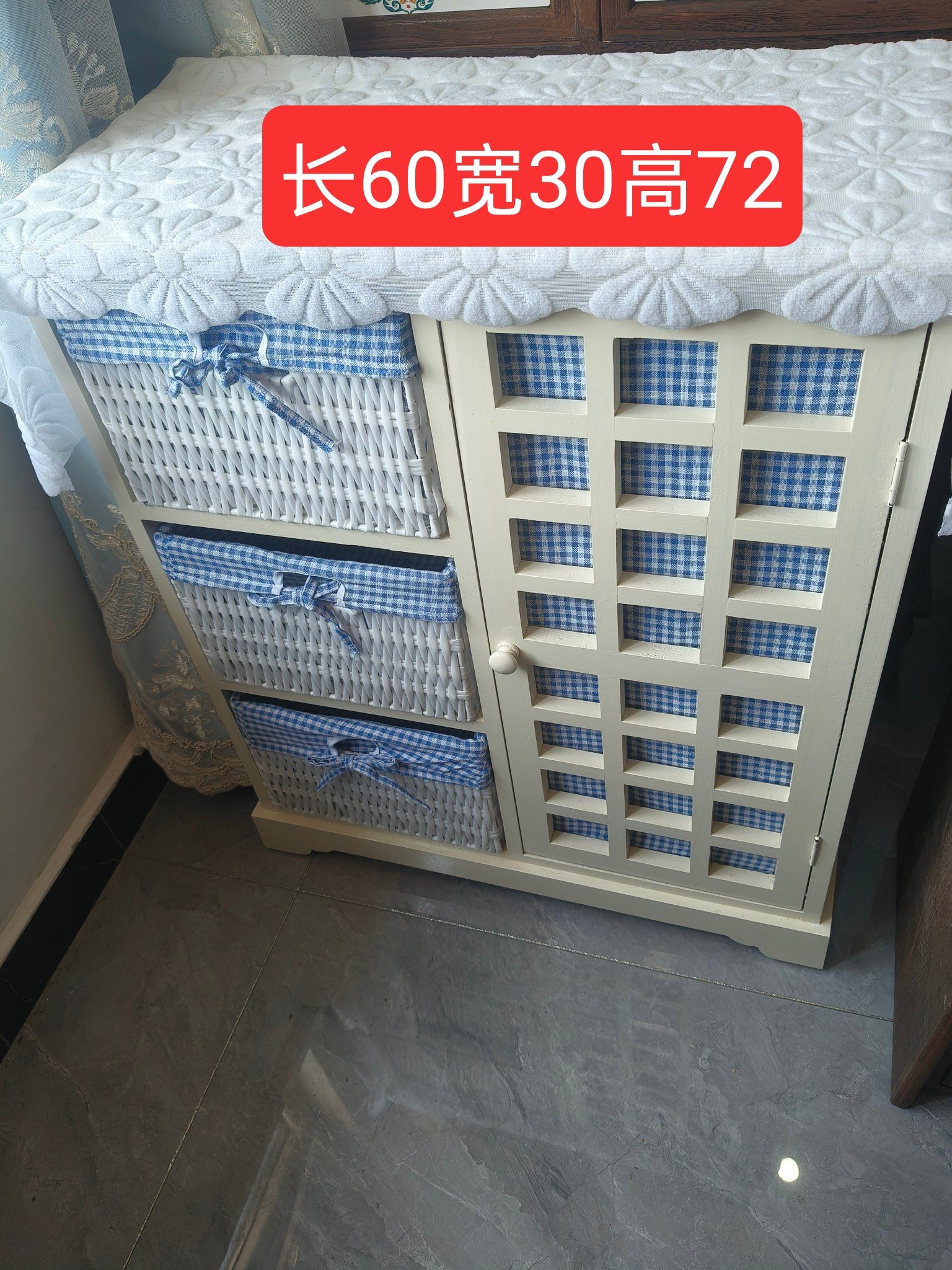 田园风实木收纳柜卧室床头柜简约现代多层储物柜客厅家用置物柜