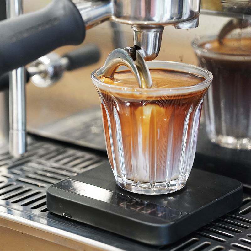 意式浓缩咖啡杯玻璃喝水杯冷萃摩卡条纹牛奶小茶杯ins复古澳白杯