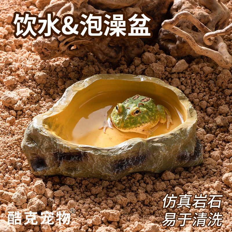 爬宠食盆水盆角蛙陆龟蛇泡澡盆宠物鬃狮蜥蜴守宫寄居蟹饲养箱造景