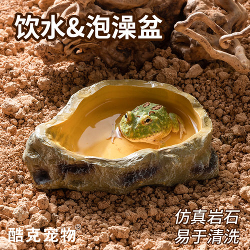 爬宠食盆水盆角蛙陆龟蛇泡澡盆宠物鬃狮蜥蜴守宫寄居蟹饲养箱造景