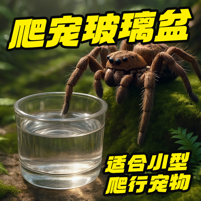 爬虫迷你无菌玻璃水杯果泥食盆蛇守宫蛙守宫睫角仓鼠蜘蛛防逃盆