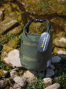 OVERHILLS圆底卷口水桶包尼龙500D抓绒内里风暴炉饭盒收纳袋