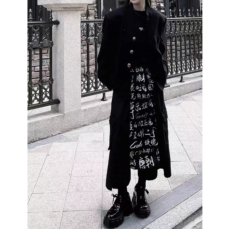 山本风高腰印染九分裤