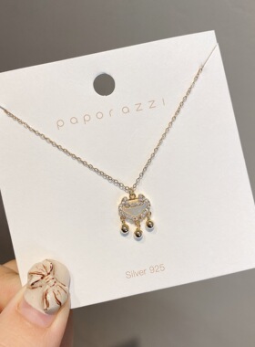 平安锁项链女轻奢小众锁骨链18K长命转运如意吊坠本命年新年礼物