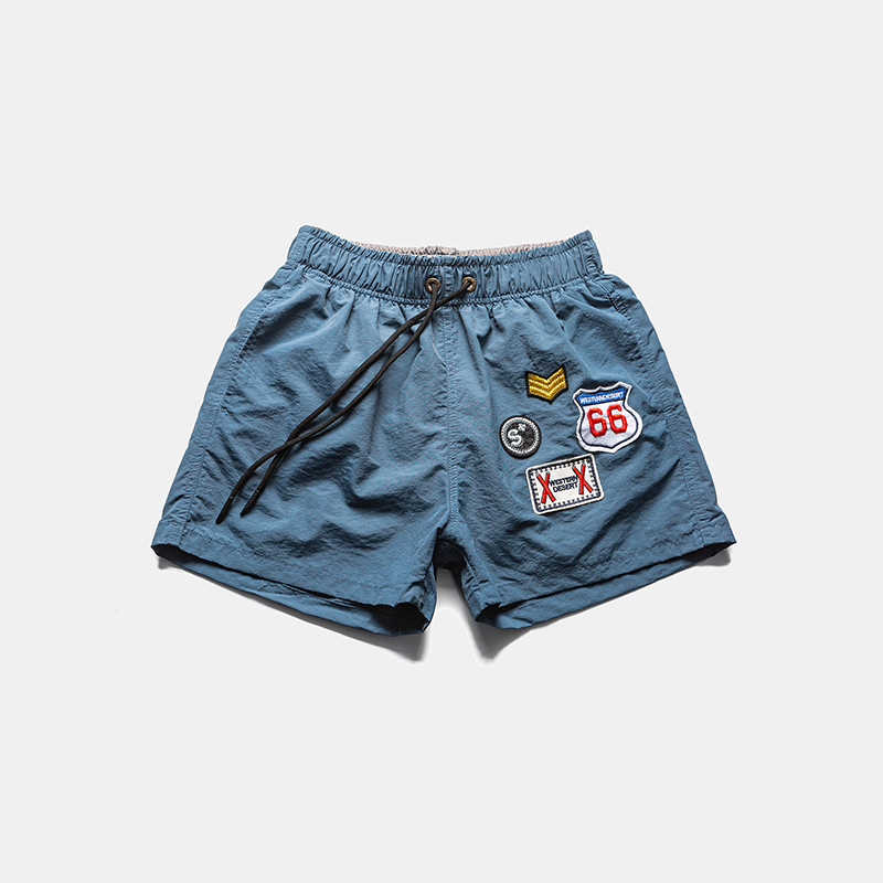 三分短裤男时尚休闲多标宽松透气运动三分裤带内衬可下水沙滩裤潮