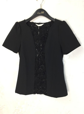 箩伦诗专柜正品春夏新款时尚性感透视百搭上衣T0057F